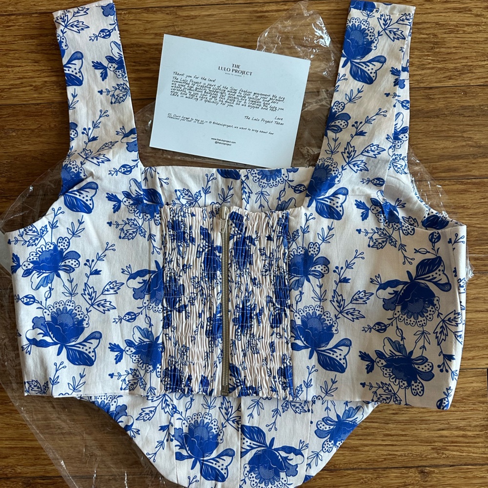 Blue Floral Square-Neck Camisole Top - Picture 3 of 4